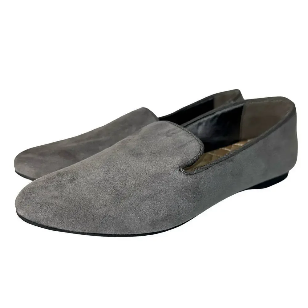 Birdies The Starling Loafers Leather Suede Slip On Neutral Minimal Gray Grey 6